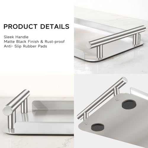 FEILERN Toilet Paper Basket,Toilet Paper Storage for Toilet Tank, Bathroom, Kitchen Counter (Silver) - Image 5