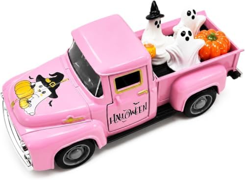 Pink Halloween Decor - White Ghost Truck Decorations by YIPRONS