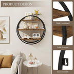 Circle Shelf Wall Decor, 3 Tier Decorative Round Wall Shelf - Image 5