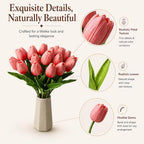 Mandy's 20pcs Artificial Coral Pink Tulips - Image 4