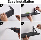 Fixwal Width 4.75 Inches Floating Wall Shelves, Set of 8, Black - Image 4