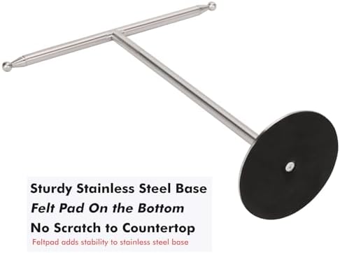 Hand Towel Holder Stand for Bathroom Vanity Countertop Stainless Steel T-Shape Free Standing Towel Rack Stand Towel Bar for Bathroom Kitchen (Brushed Nickel) - Image 7