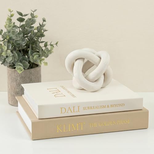 Linen Decorative Book Storage Boxes - Set of 2 Faux Books for Coffee Table Decor, Neutral Fake Book Props for Hiding TV Remotes & Entryway Styling (Khaki & Off-White) by DesigntheQuietwithFveuc