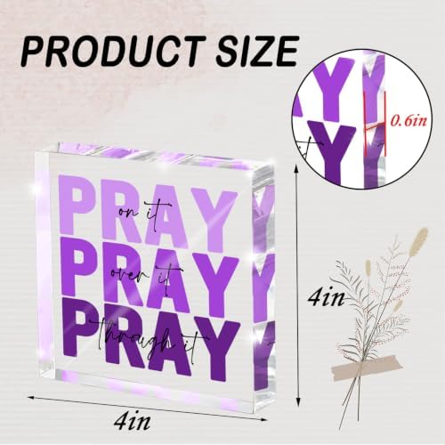Christian for Women Office Desk Accessories, Inspirational Acrylic Sign 4x4 - Image 2