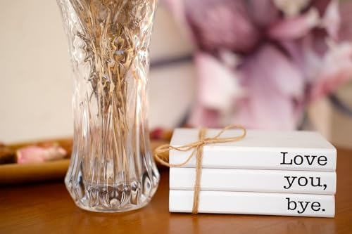 Cute Love You Bye Mini Wooden Faux Books, Express Love and Warm Family Sign for Office Front Door Bathroom Hallway Entryway Shelf Table Corner Decoration - Image 7