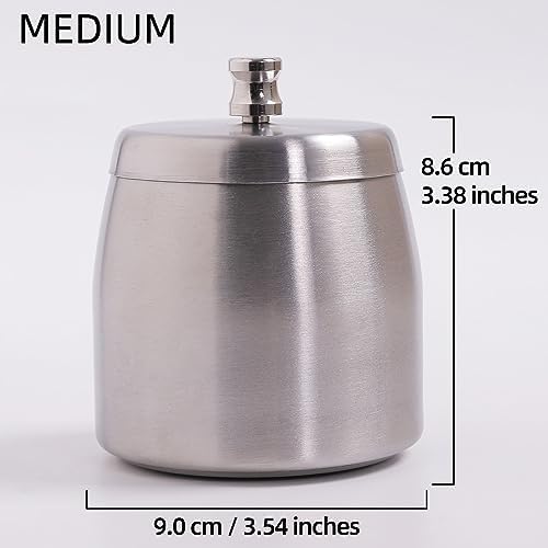 Ashtray with Lid for Cigarette, Stainless Steel Smokeless Odorless Windproof Ashtrays for Home Office Tabletop Outside Patio Outdoor Balcony(3.54"x3.0"x3.38") - Image 2