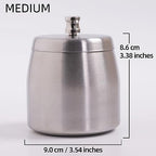 Ashtray with Lid for Cigarette, Stainless Steel Smokeless Odorless Windproof Ashtrays for Home Office Tabletop Outside Patio Outdoor Balcony(3.54"x3.0"x3.38") - Image 2
