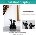 QIANLING 2Pcs Black Cat Statue, Home Decor Mini Cat Figurines, Room Decor Matt Ceramic Small Cat Figurine, Give Cat Figurines for Cat Lovers,Ideal for Interior Decoration Or Couples, Wedding Gifts - Image 4