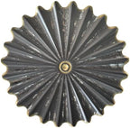 Metal Wall Sculpture,11.4''Distressed Black Gold Round Metal Wall Art Decor by Picfarce