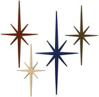 Blulu 4 Pcs Starburst Shaped Wall Decor Mid Century Modern Art,Neutral by Blulu