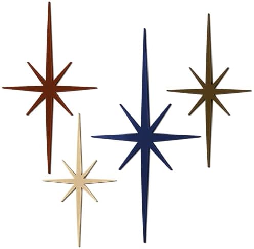 Blulu 4 Pcs Starburst Shaped Wall Decor Mid Century Modern Art,Neutral by Blulu