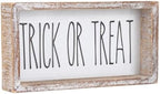 Trick or Treat Sign, Farmhouse Cute Halloween Decor Indoor by Linkwell