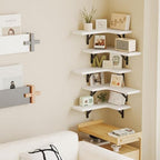 Fixwal Conner Shelves Wall Mounted for Decor, White Set of 5 - Image 5