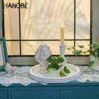 Hanobe Round Decorative Tray for Coffee Table, White, 11.8-inch - Image 5