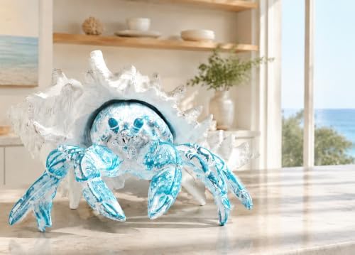 Beach Coastal Blue Hermit Crab Statue Home Bathroom Decor Gift - Image 6