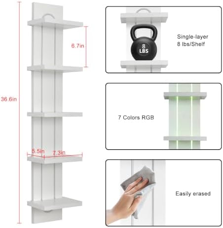 Homaterial RGB 5-Tier Floating Shelves for Decor and Storage - Image 3