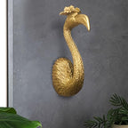 GUSFREUD Gold Animal Heads Sculptures Wall Art - 13" Resin Faux Flamingo for Home Wall Decor, Bird Wall Hanging Decoration for Living Room, Bedroom & Kitchen, Unique Gift Idea - Image 6