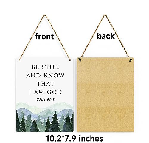 Inspirational Decor Be Still and Know That I am God Psalm 46:10 Christian Gifts Bible Verse Wall Art Scripture Wooden Hanging Sign for Modern Home Office Bathroom Bedroom Decoration 8 x 10 Inches - Image 7