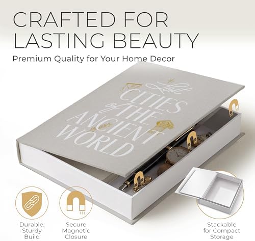 Decorative Books for Home Decor – Beige & Sage Linen Faux Books for Decoration: Aesthetic Fake Book Shelf, Living Room, Mantle, Entryway & Coffee Table Decor – Stack Faux Book Storage Box, Set of 2 - Image 5