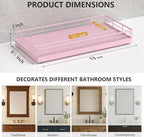 Toilet Paper Basket Organizer, Oak Wood Toilet Tank Tray with Metal Frame - Image 5