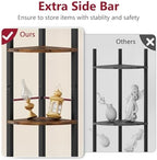 Tajsoon Corner Shelf Stand 5 Tier 60.5" with Metal Frame, Rustic Brown - Image 3