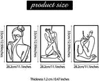 CHENGU 3 Pieces Metal Minimalist Abstract Woman Wall Art Line Drawing Wall Art Decor Single Line Female Home Hanging for Kitchen Bathroom Living Room - Image 4