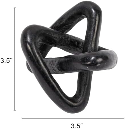 Creative Co-Op Modern Decorative Marble Link Knot, Black - Image 2