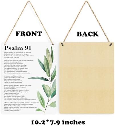 Inspirational Scripture Wall Art Bible Verses Psalm 91 Wall Decor Christian Wall Art Decor Prayer Room Decor Religious Gifts, Wooden Sign for Home Office Nursery Bathroom Decoration 8x10 Inches - Image 7