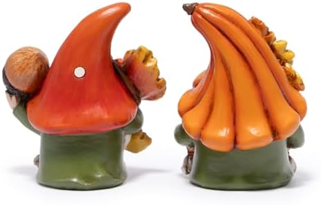 Hodao Fall Gnomes Decorations for Home, Resin Thanksgiving Figurines Decor with Pumpkin, Sunflower & Acorn, Autumn Thanksgiving Harvest Gift for Indoor Table Shelf Decor - 2 Pcs - Image 3