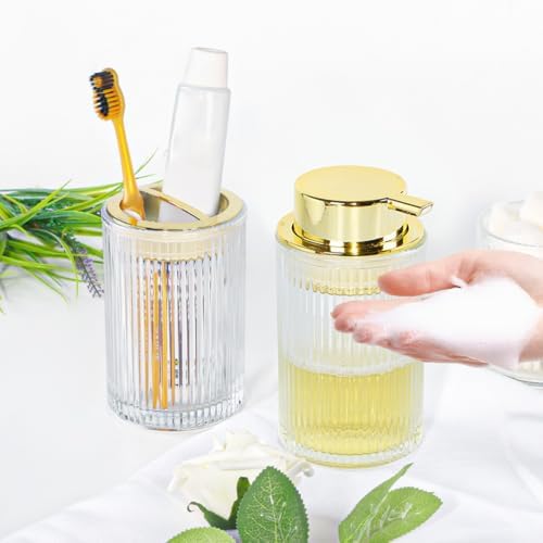 4pcs Clear Glass Bathroom Accessories Set - Image 4