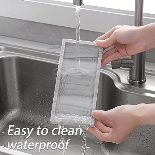 Silicone Bathroom Vanity Tray Dish Soap Holder Sink Organizer, Marble Grey - Image 6
