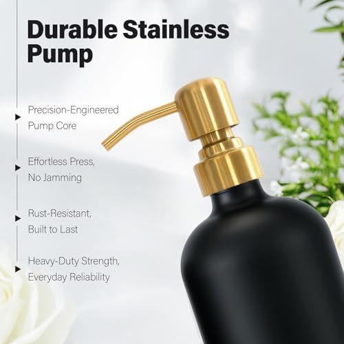 Prus Waso Soap Dispenser Bathroom Set, Gold & Black - Image 3
