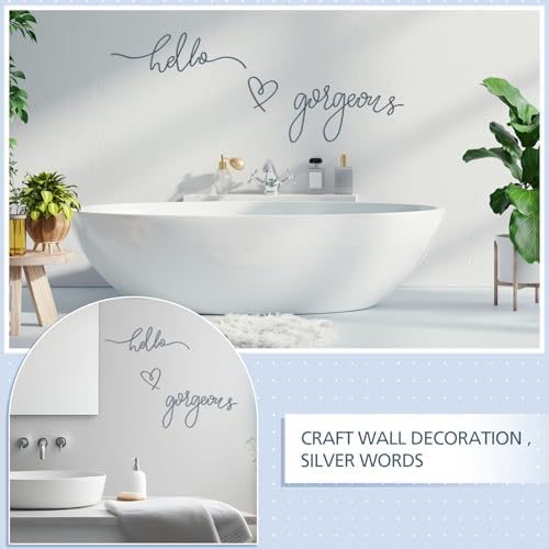 Hicarer Metal Hello Gorgeous Wall Art Minimalist Wall Decor, Blue - Image 4