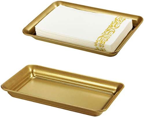 SheeChung Metal Vanity Tray, Bathroom Tray for Perfume Makeup Jewelry, Gold by SheeChung