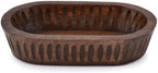 Samhita Mango Wood Decorative Bowls for Home Décor, Decorative Long Wooden Bowl for Table Centerpiece (10" x 6" x 2") - Image 2