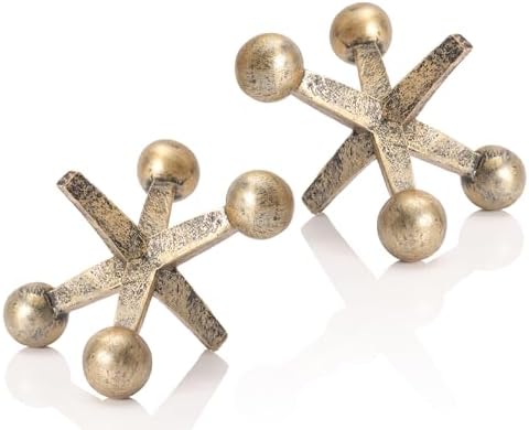 4 Inch Vintage Jacks Decor Set of 2 by AMOIENSIS