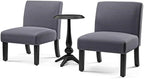 BOWERY HILL 3-Piece Accent Table and Chair Set, MDF and Birch Wood, - Image 3