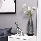 Quoowiit Statues for Home Decor, Modern Sculptures and Statues Decorations for Living Room, Bedroom, Table, Bookshelf, White Resin Leopard Art Decorative Sculpture with Black Polka Dots Design - Image 5
