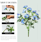 Blue Artificial Morning Glory Flowers for Outdoor Planters, Premium UV Resistant Silk Faux Flowers for Porch, Hanging Basket & Window Box, Lifelike Floral Arrangement, No Pot 13.3“ 8 Bundles - Image 2