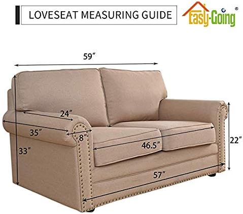 Easy-Going Reversible Couch Cover, 2 Cushion Sofa, Camel/Ivory | Machine - Image 7