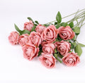 12 Pcs Artificial Rose Flowers, Silk Roses with Long Stems, Realistic Fake Roses for Wedding Centerpiece Party Home and Office DIY Decor, Cappuccino by Solivya