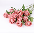 12 Pcs Artificial Rose Flowers, Silk Roses with Long Stems, Realistic Fake Roses for Wedding Centerpiece Party Home and Office DIY Decor, Cappuccino by Solivya