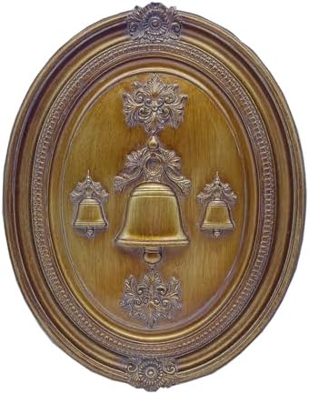 SIKOO Vintage Wall Sculptures Bronze Gold Christmas Bell and Floral Wall Art Hand Painted Ornate Wall Hanging Decoration Antique Pediment Wall Statue Ornament Decor Gallery for Kitchen Bedroom Living Room by SIKOO
