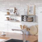RICHER HOUSE 3-Set Rustic White Floating Shelf, Bathroom Shelf Over Toilet - Image 6
