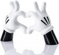 Black White Resin Cartoon Heart Hand Figurine Minimalist Home Decor by FelyHos