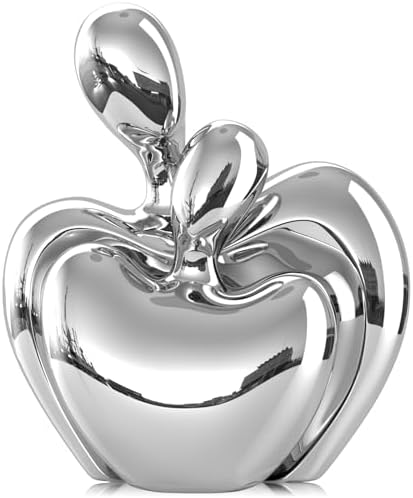XMGZQ Hugging Couple Statue Ceramic Lover Figurine Home Decor is a Romantic Gift for Her on Wedding Anniversary and Valentines, TV Stand Decoration Knick Knacks for Shelves (Silver, 7in) by XMGZQ