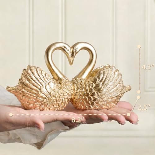 Gold Swan Figurine Decor, Lover Swan Animal Statues Craft Ornaments - Image 3