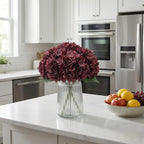 6Pcs 13" Dark Red Silk Hydrangea Artificial Flowers - Image 6