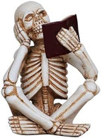 Dlfghos Halloween Skeleton Statue Halloween Skull Figurine Home Decor Reading Skeleton Figurines Bookish Skeleton 2 by Dlfghos