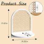 Rattan Wall Shelf Set of 3, 7''White Rattan Shelves with Wicker Decor, Boho Decor Small Floating Shelves for Wall, Arched Shelf for Plant Figurines Display,Mini Shelves for Knick Knack Storage - Image 3